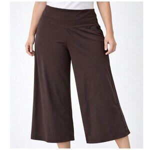 Prana wide leg gaucho pants chocolate brown SZ XS stretch slinky mid calf
